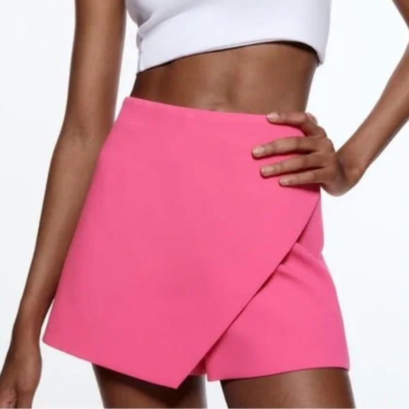 Zara Skirts Nwt Zara Asymmetrical Mini Skirt Skort Medium Poshmark